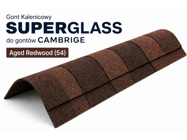 Gont Kalenicowy Superglass do gontów CAMBRIGE - Aged Redwood (54) [IKO]