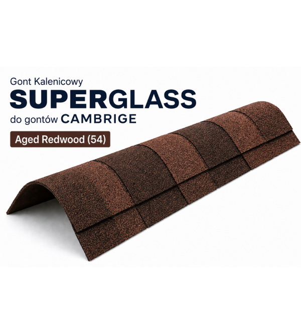 Gont Kalenicowy Superglass do gontów CAMBRIGE - Aged Redwood (54) [IKO]